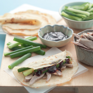 Asian-style duck pancakes