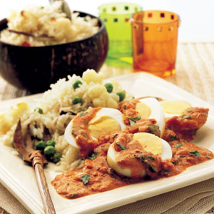 Creamy curried eggs