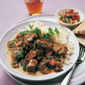 Fragrant lamb with spinach