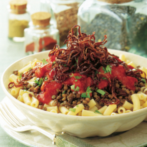 Lentils with macaroni