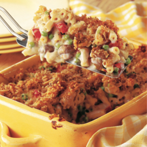 Macaroni and mushroom cheese