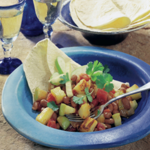 Mexican beans and fruit