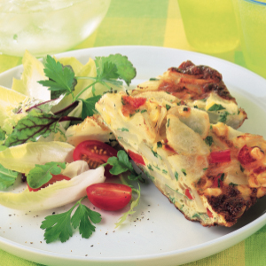 Potato, corn and capsicum frittata