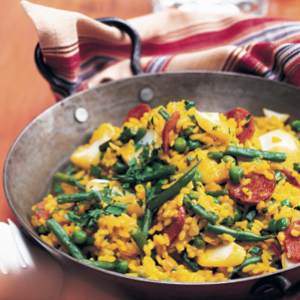 Smoked fish paella