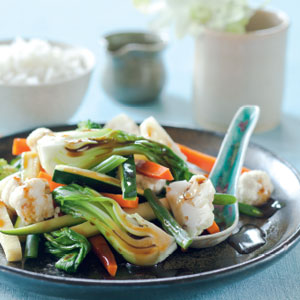 Steamed Asian vegetables