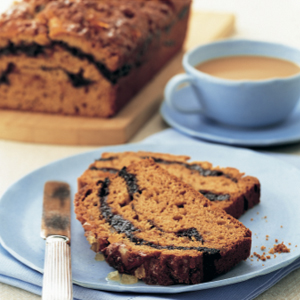 Sticky prune and ginger teabread