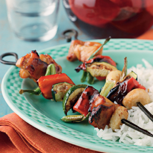 Teriyaki chicken skewers