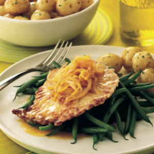 Turkey escalopes with citrus honey sauce