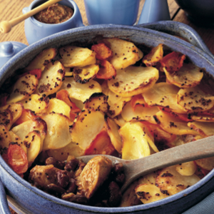 Turkey sausage and bean hotpot