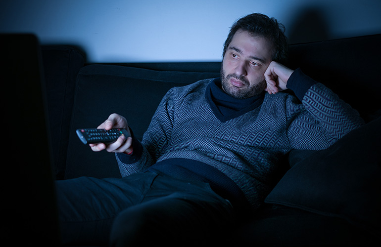 Spending too much time on the couch watching TV