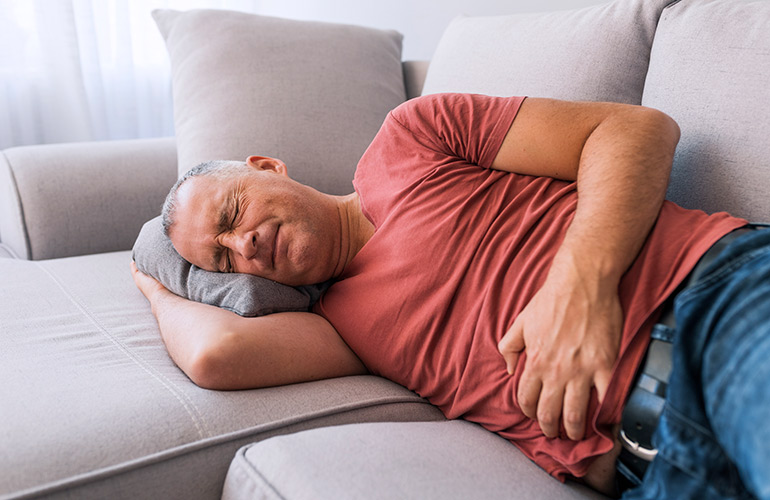 You feel bloated – and it hurts badly