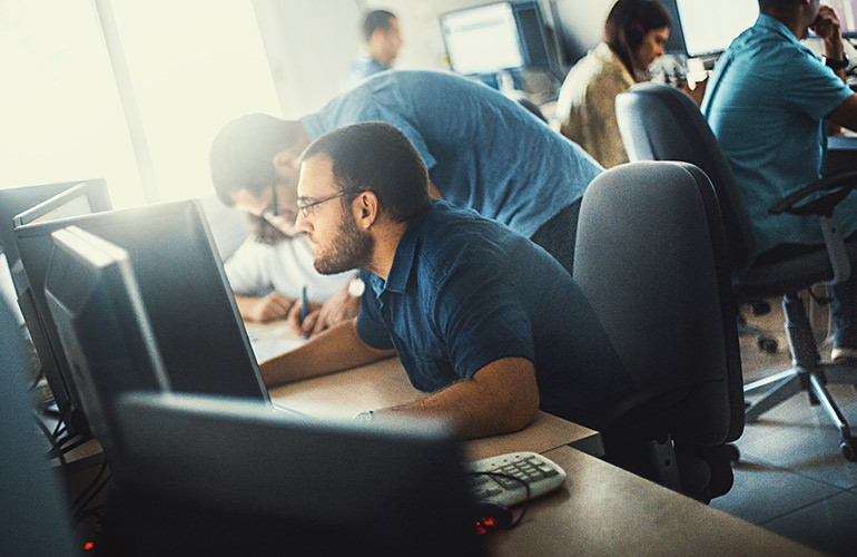 You slouch at your desk