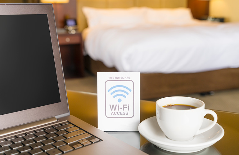 Send sensitive information over hotel Wi-Fi
