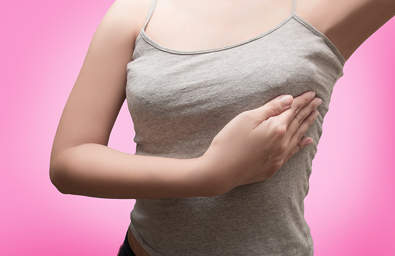 Your breast skin is nubby like an orange peel