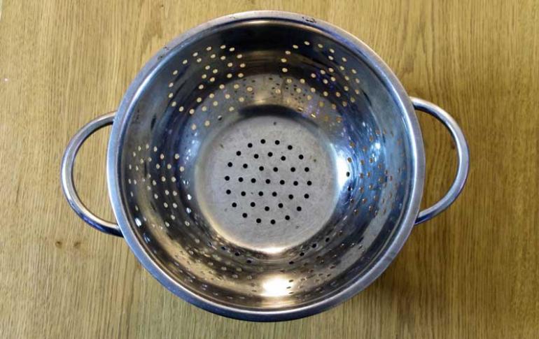 Cover up with a colander
