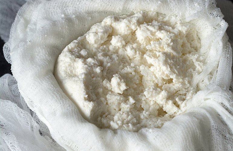 Turn cottage cheese upside down