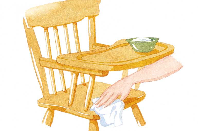 Cleaning strollers and high chairs