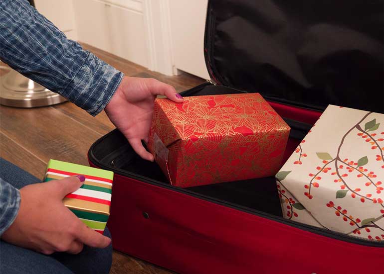 In a suitcase