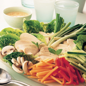 Chicken salad with tahini dressing
