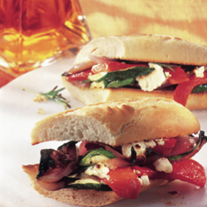 Roasted vegetable baguettines
