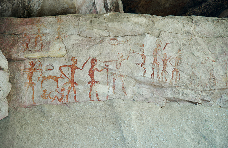 Cavemen lived in caves
