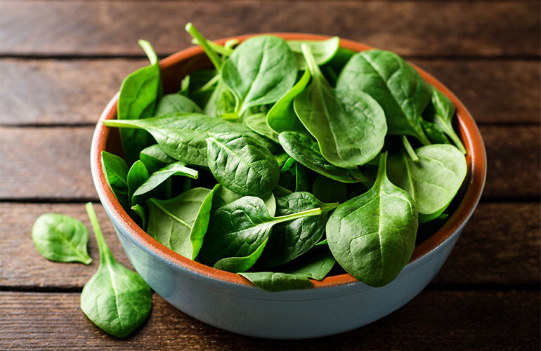 Spinach (156 mg per cup, cooked)