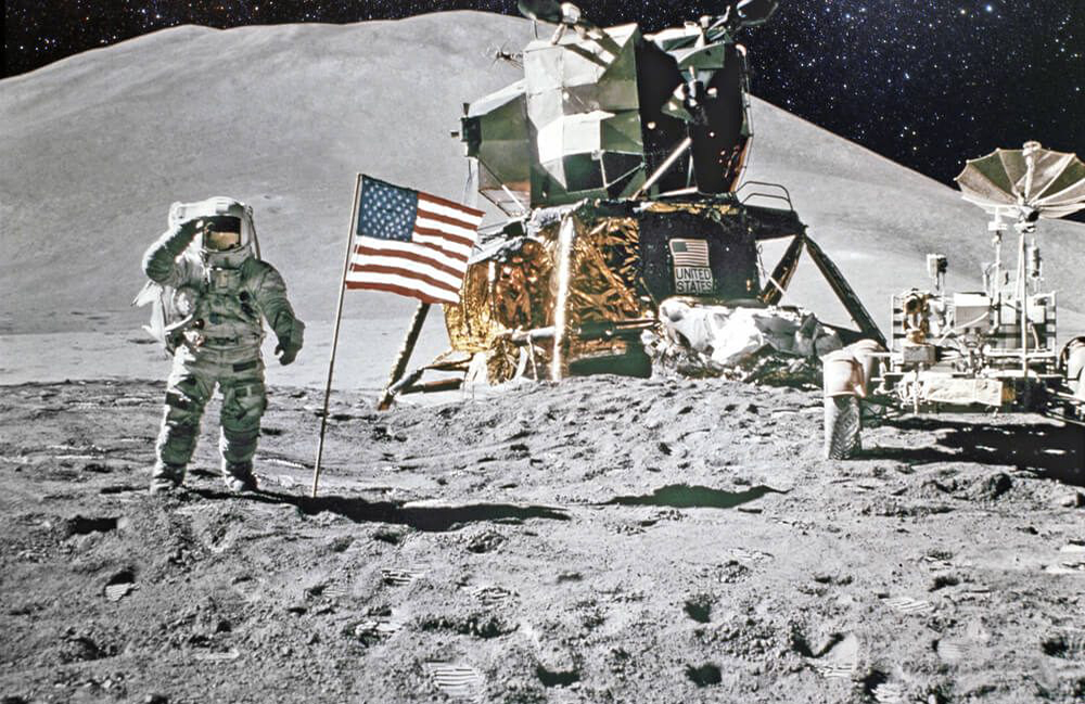 Shadows are darker on the moon than on Earth