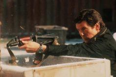 James Bond shooting in the movie Golden Eye