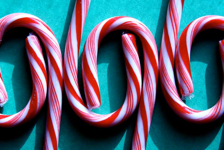 Were candy canes originally white?