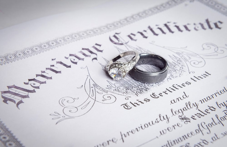 A marriage certificate
