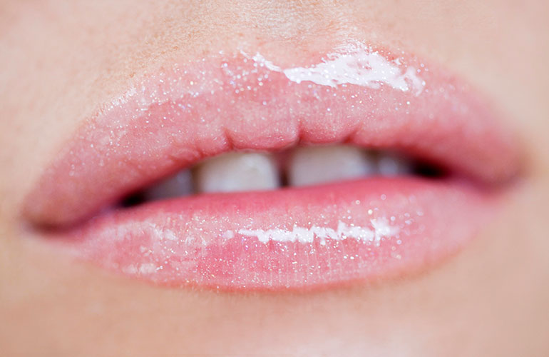 Overly sticky lip gloss