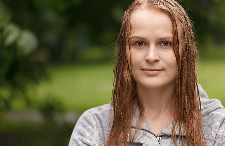Wet hair look