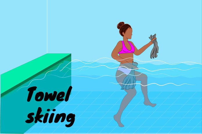 Towel skiing