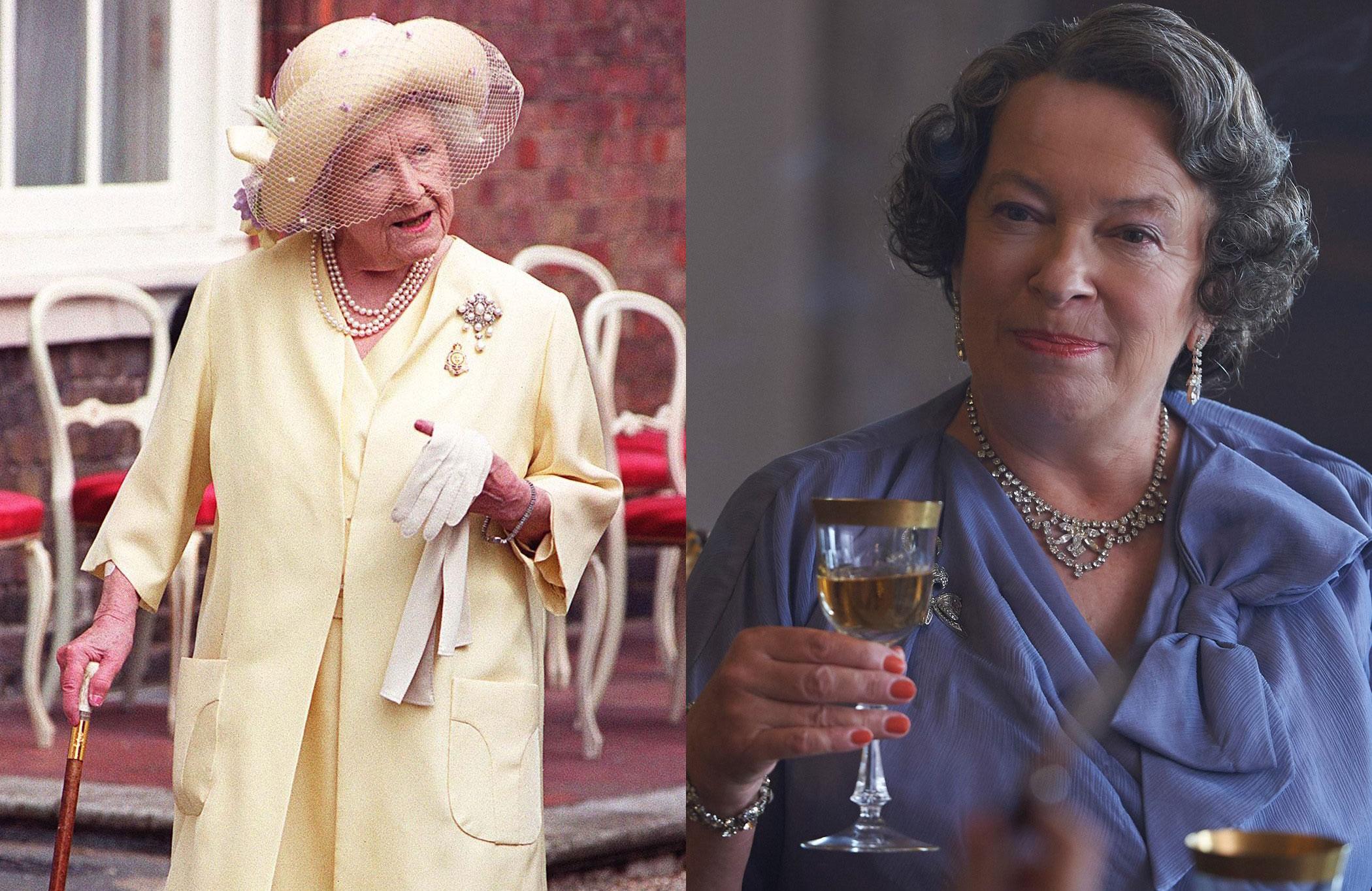 The Queen Mother, as played by Marion Bailey