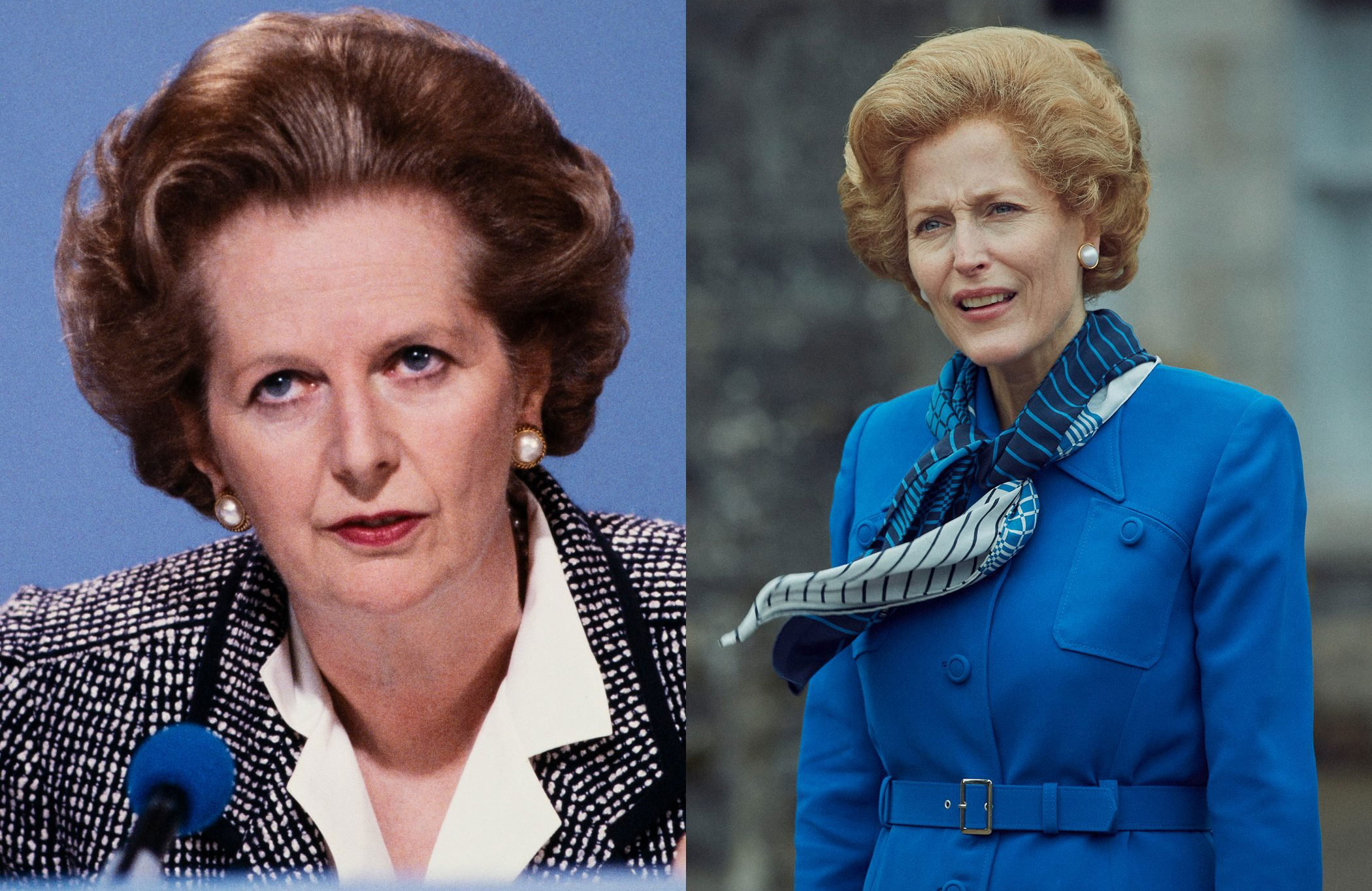 Prime Minister Margaret Thatcher, as played by Gillian Anderson