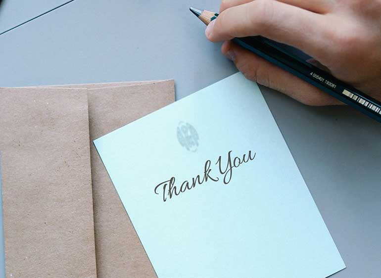 Write a thank-you note