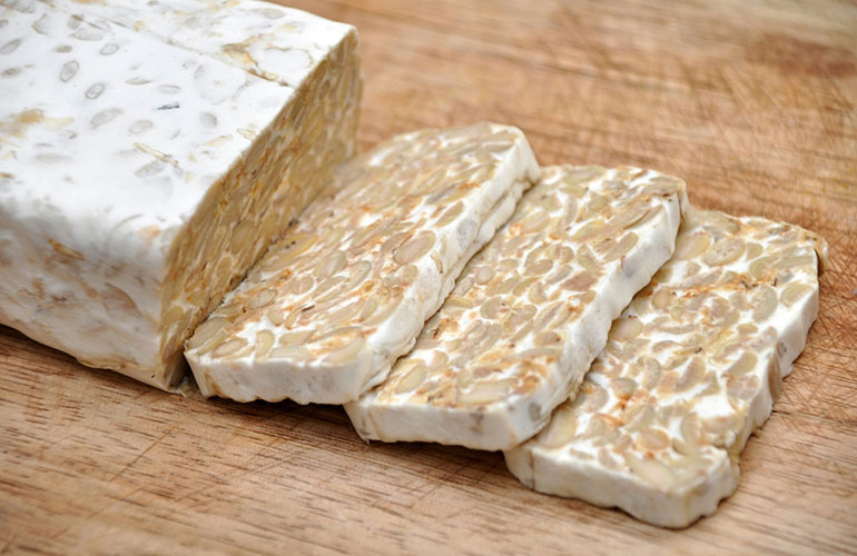 Tempeh (100 grams = 19.9 grams of protein)