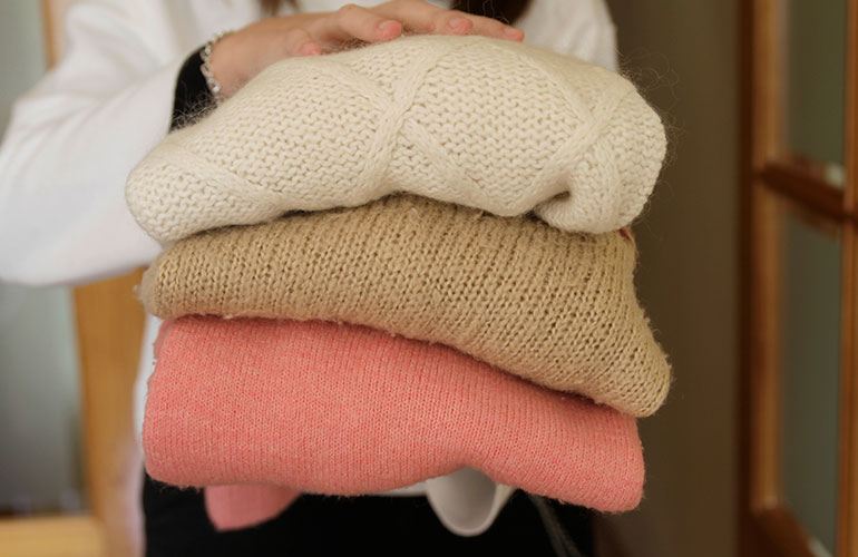 A pilled shirt or sweater