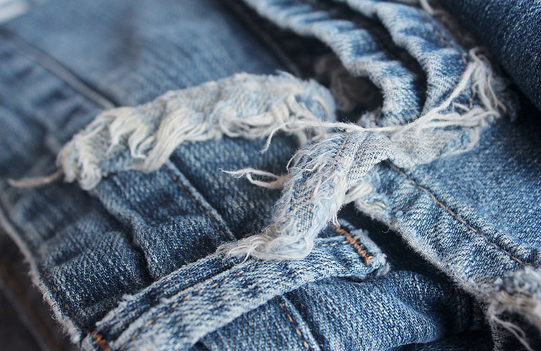 Frayed cuffs and hems