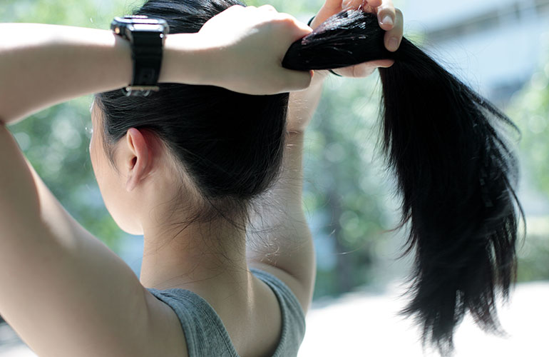 A too-tight ponytail