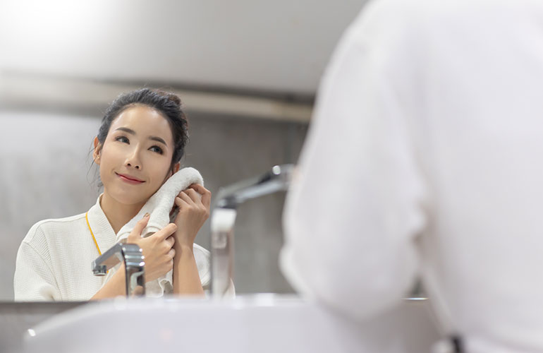 Not washing your face