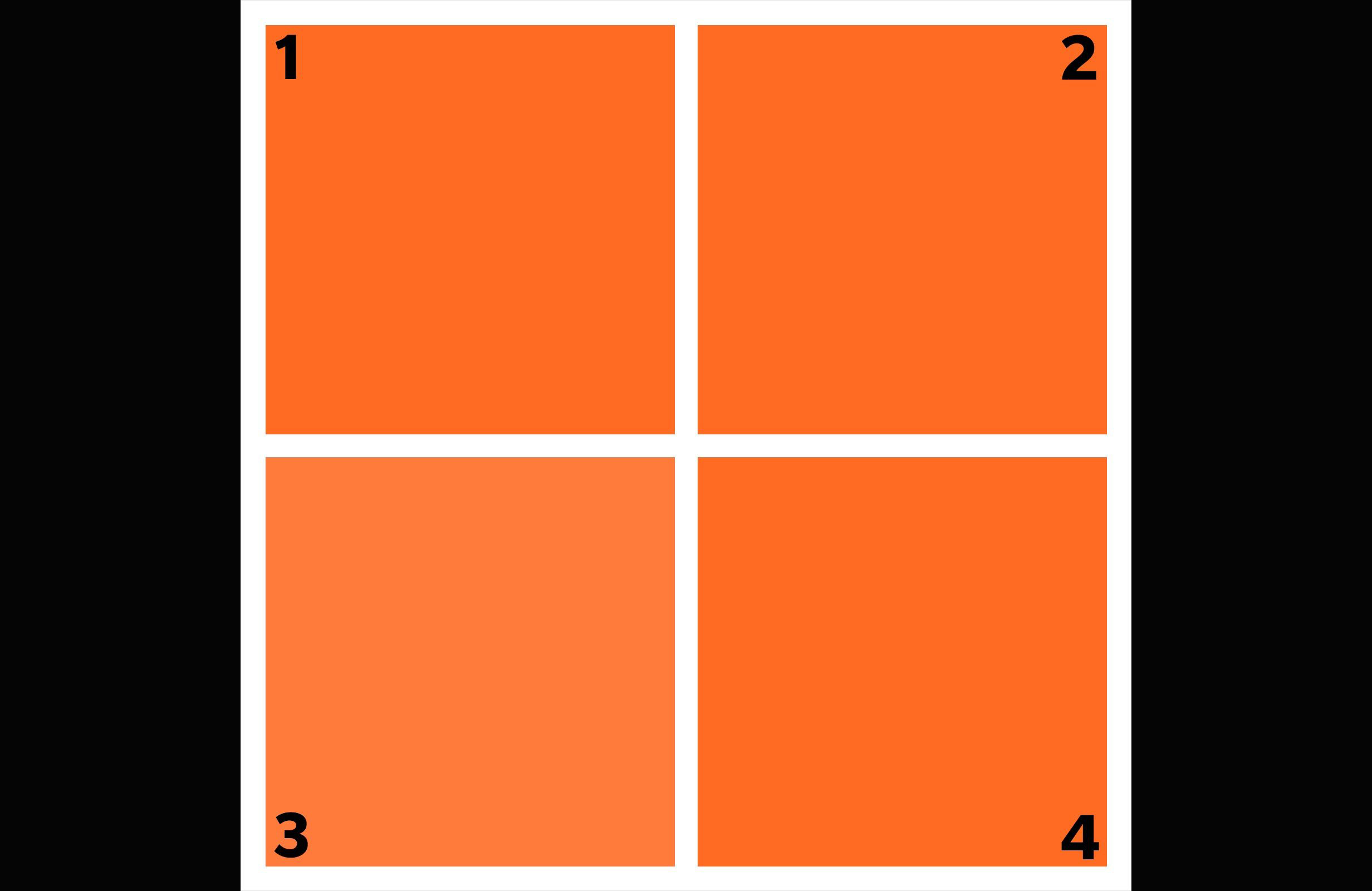 Which shade of orange is different?