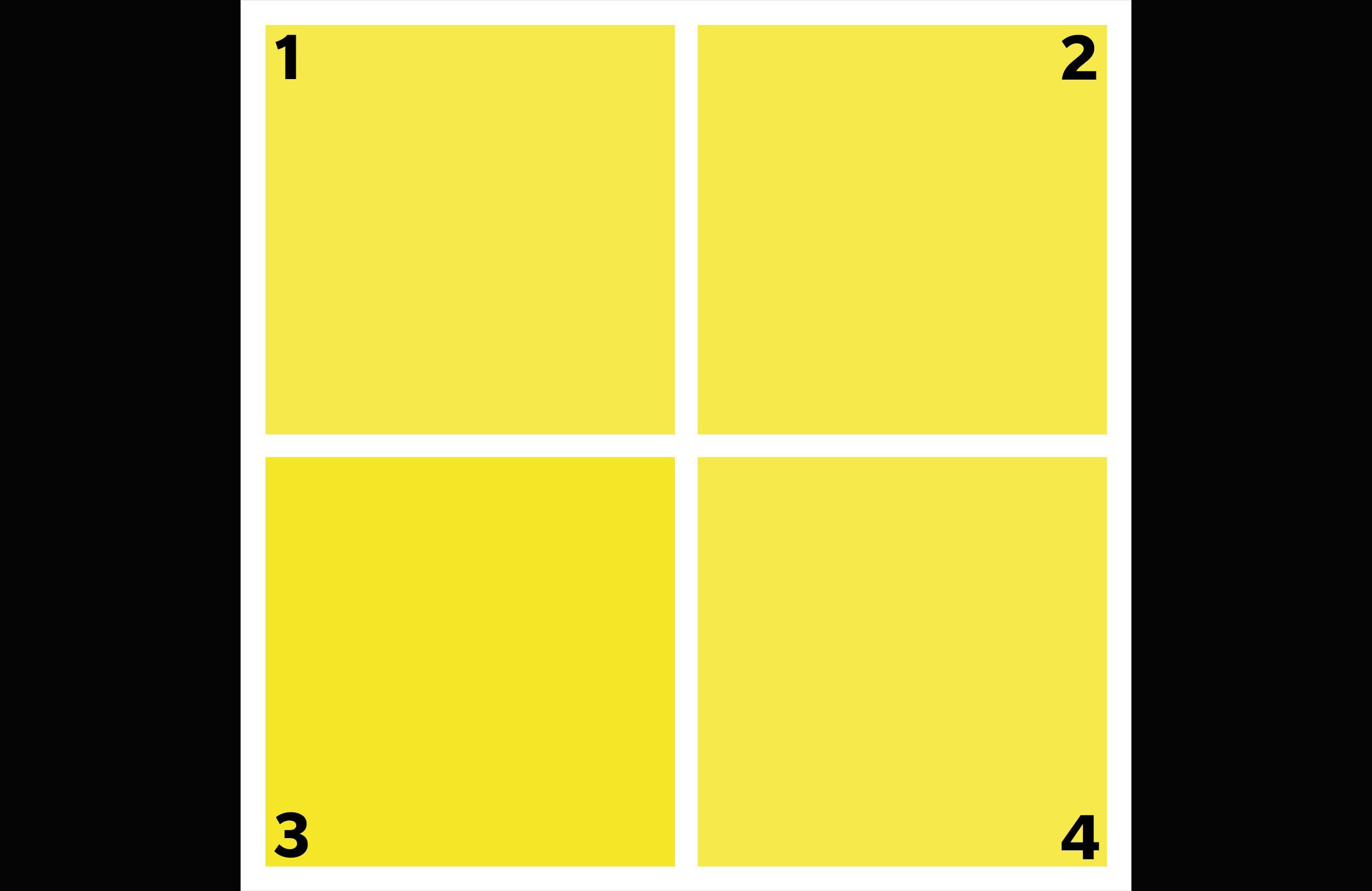 Which shade of yellow is different?