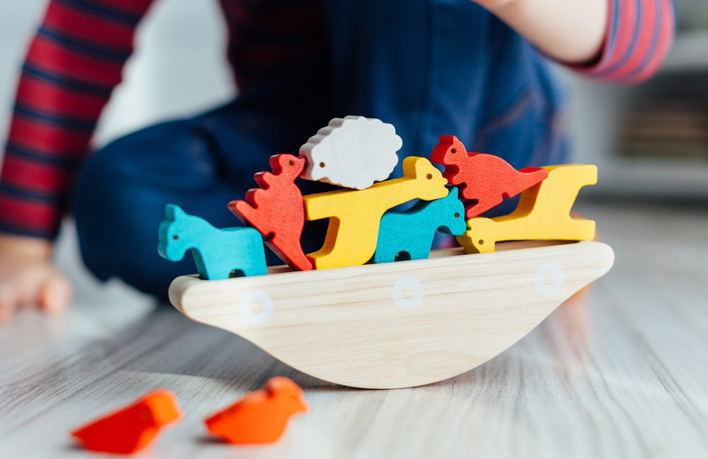 Plastic and wooden toys