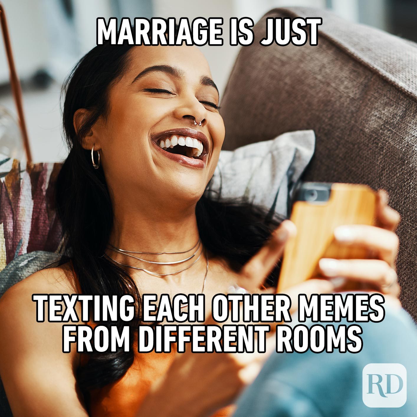 Or maybe even opposite sides of the same couch