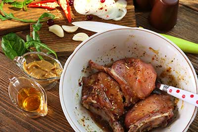 Marinate meat before cooking