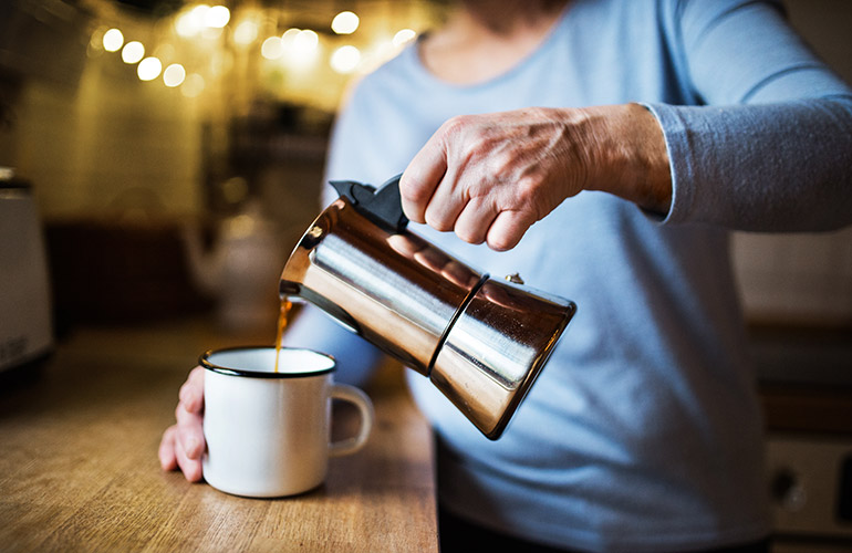 Enjoy coffee in the morning