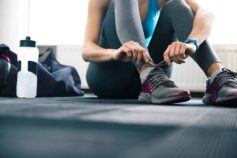 woman getting ready to work out
