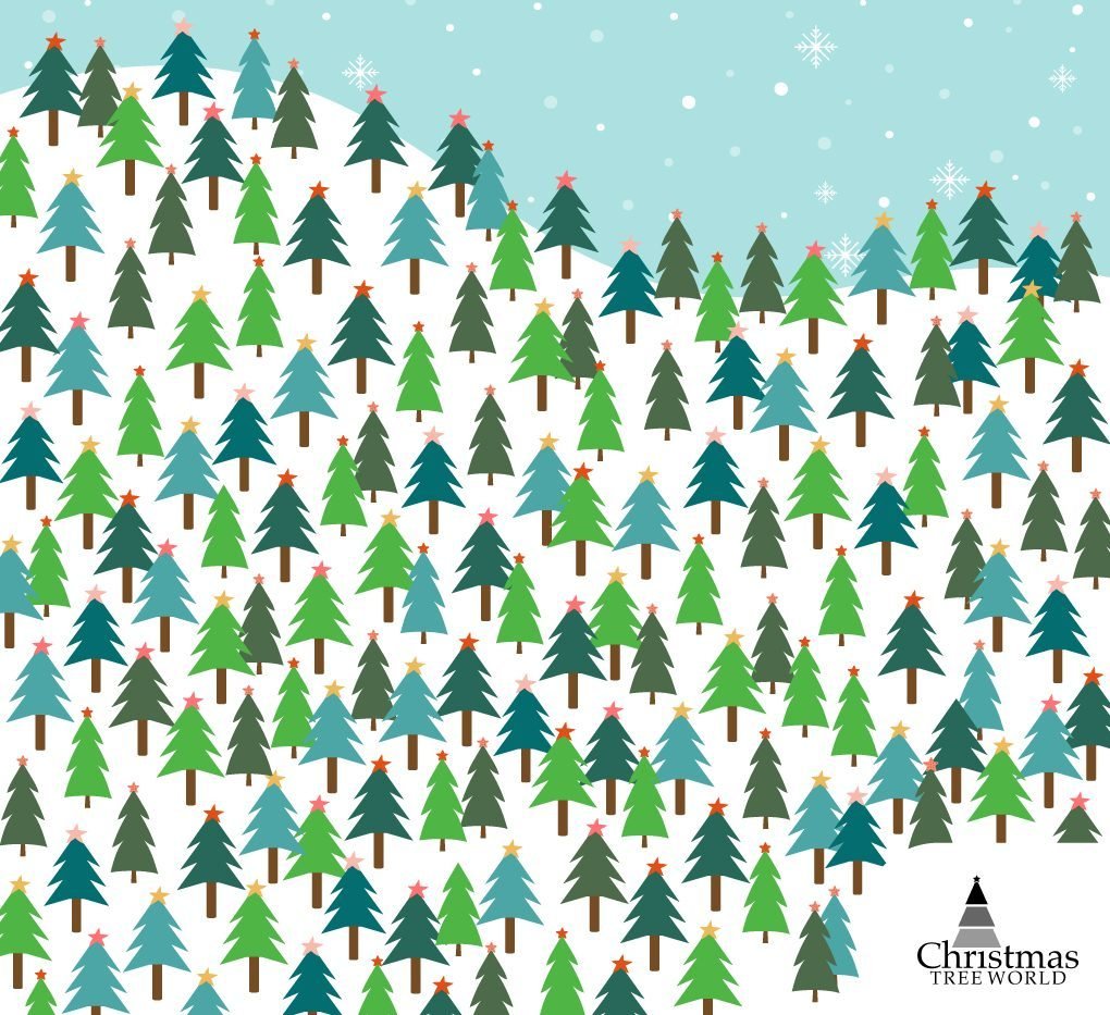 Which three Christmas trees don’t belong?