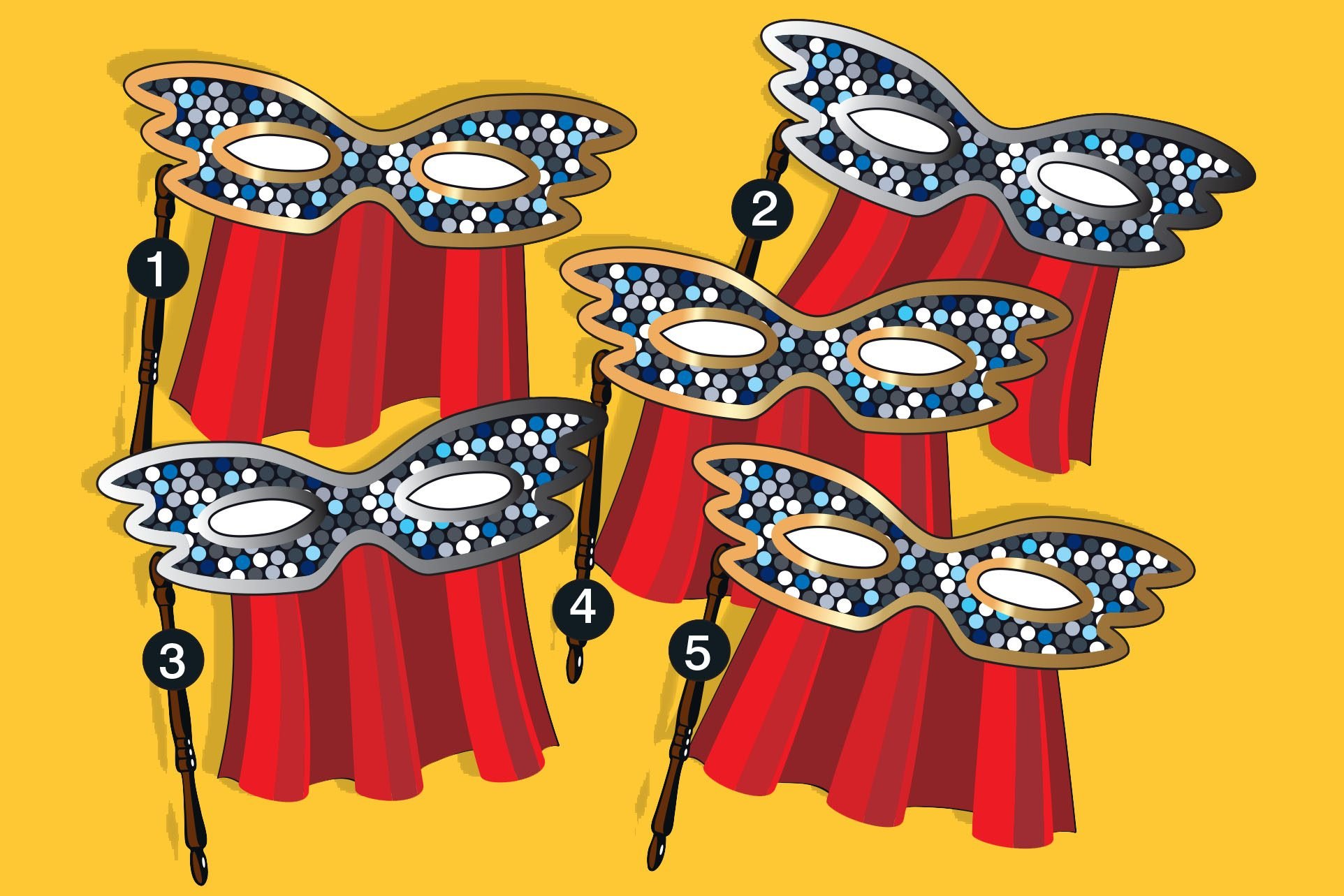 Which carnival mask doesn’t belong?